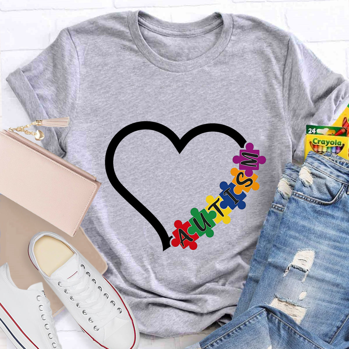 Autism Heart Teacher T-Shirt