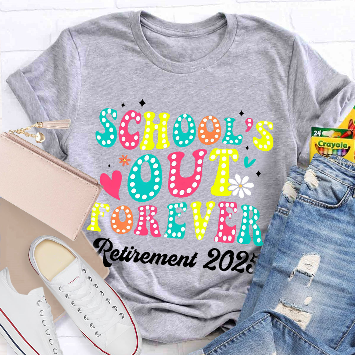 Personalize Year Schools Out Forever Teacher T-Shirt
