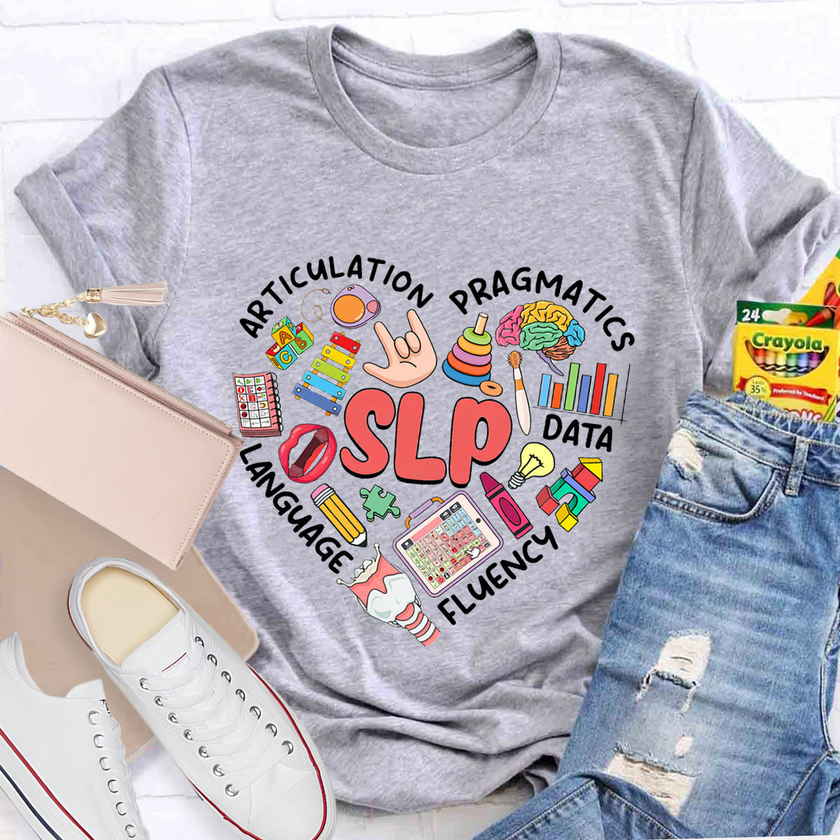 Articulation Pragmatics Language Fluency SLP Teacher T-Shirt