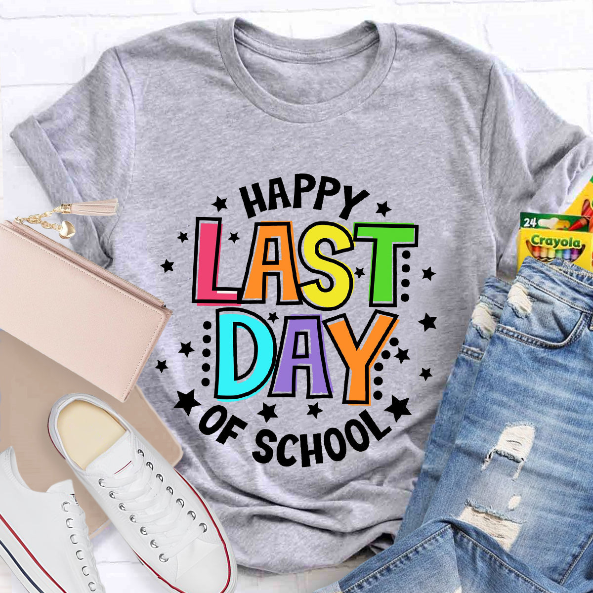 Happy Last Day Of School Star Circle T-Shirt