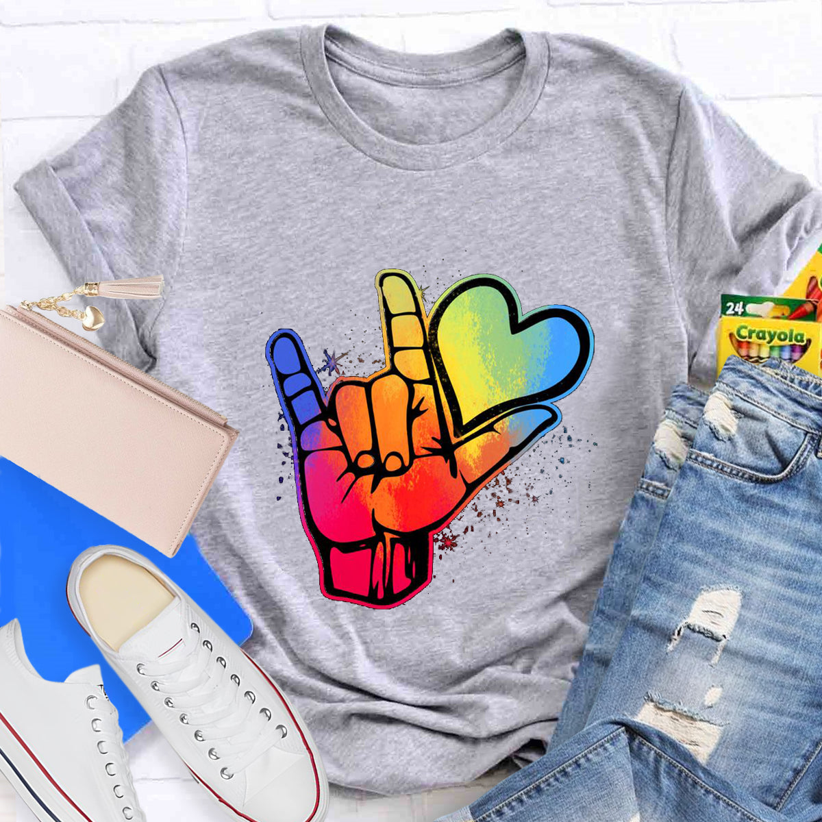 Love Sign Hand Teacher T-Shirt