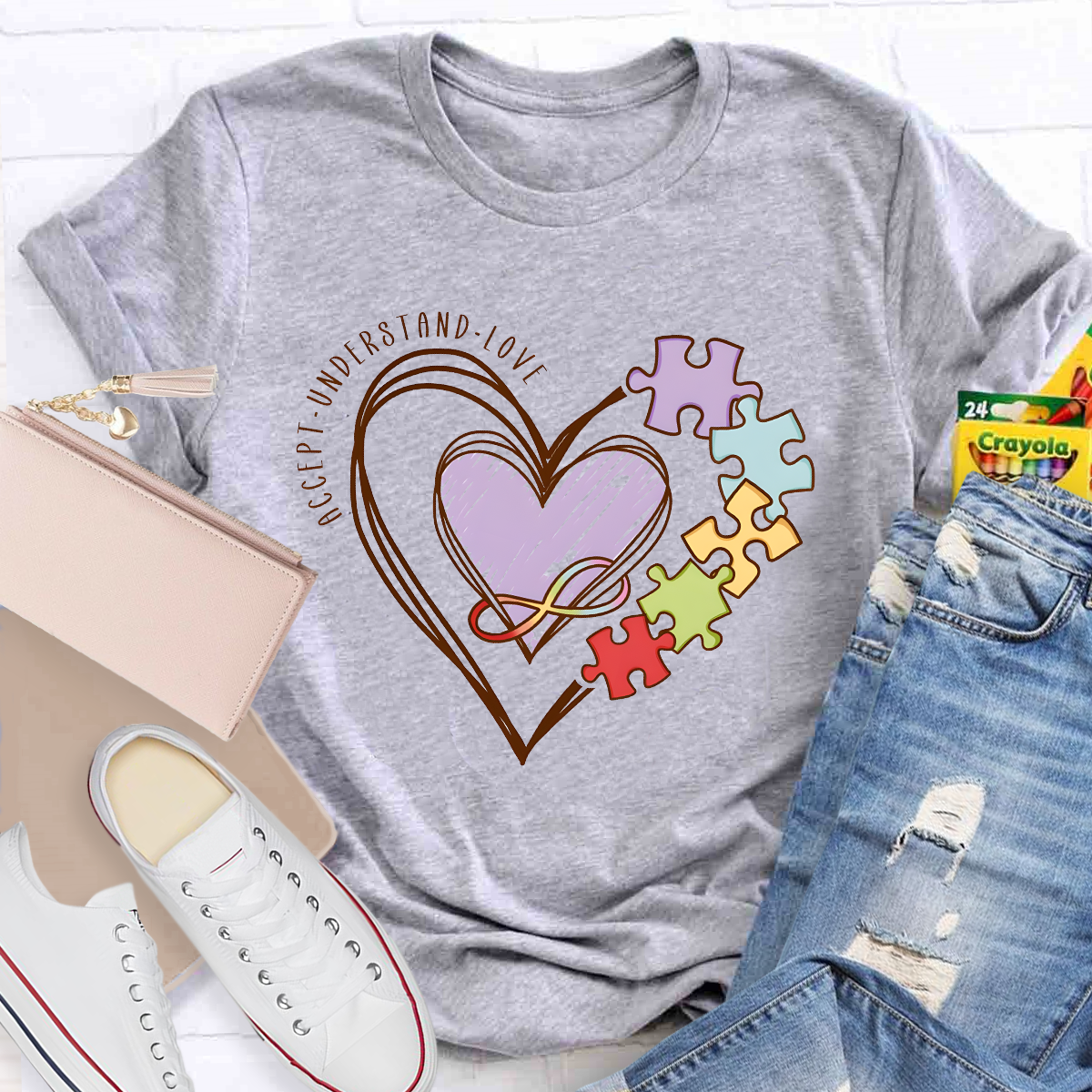 Accept Understand Love Puzzle Teacher T-Shirt