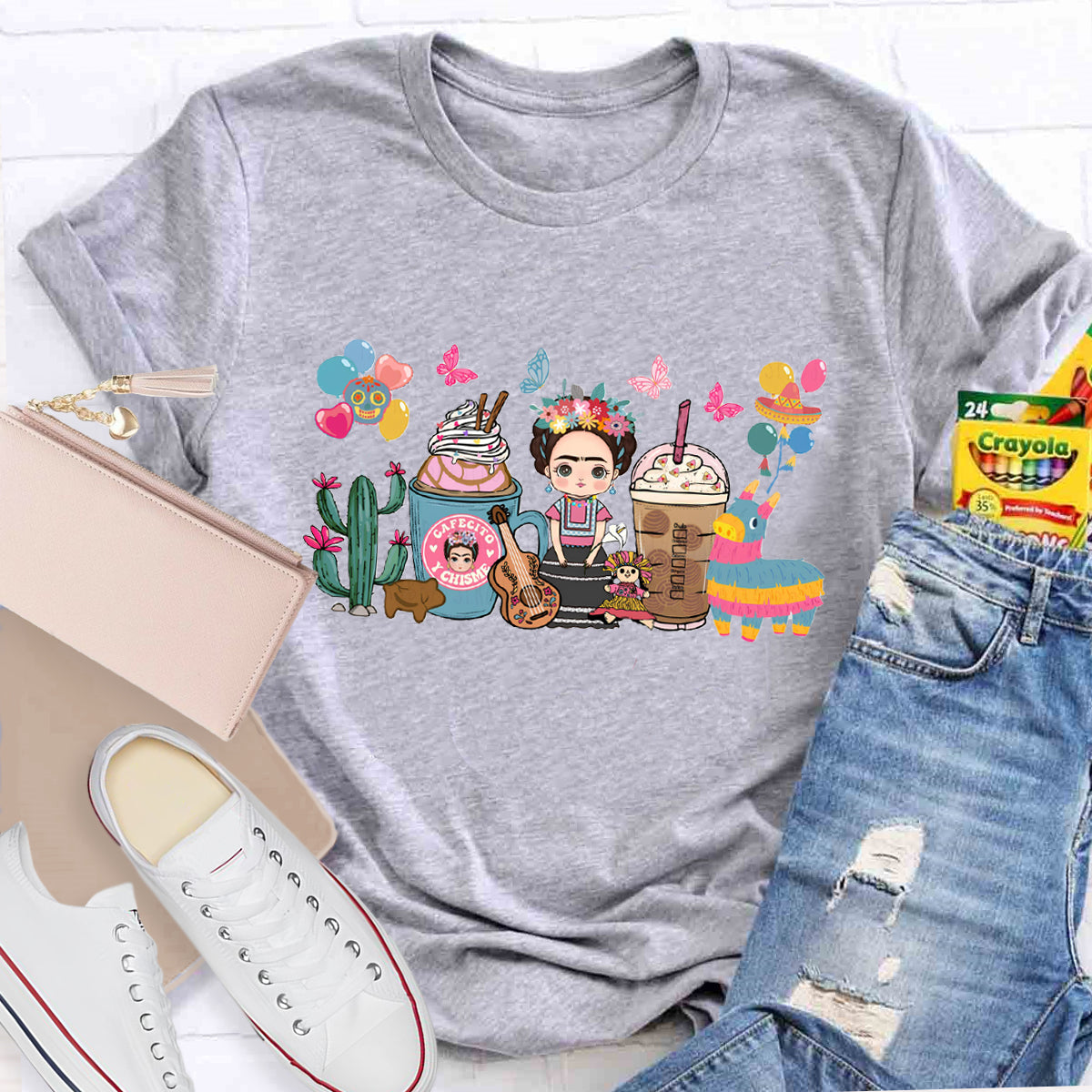 Spanish Teacher Coffee Butterfly T-Shirt
