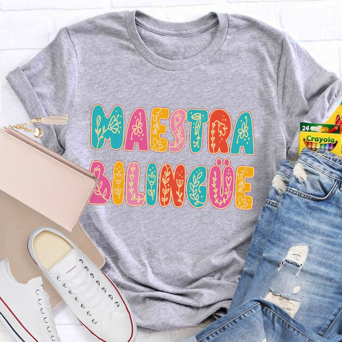 Maestra Flower Teacher T-Shirt