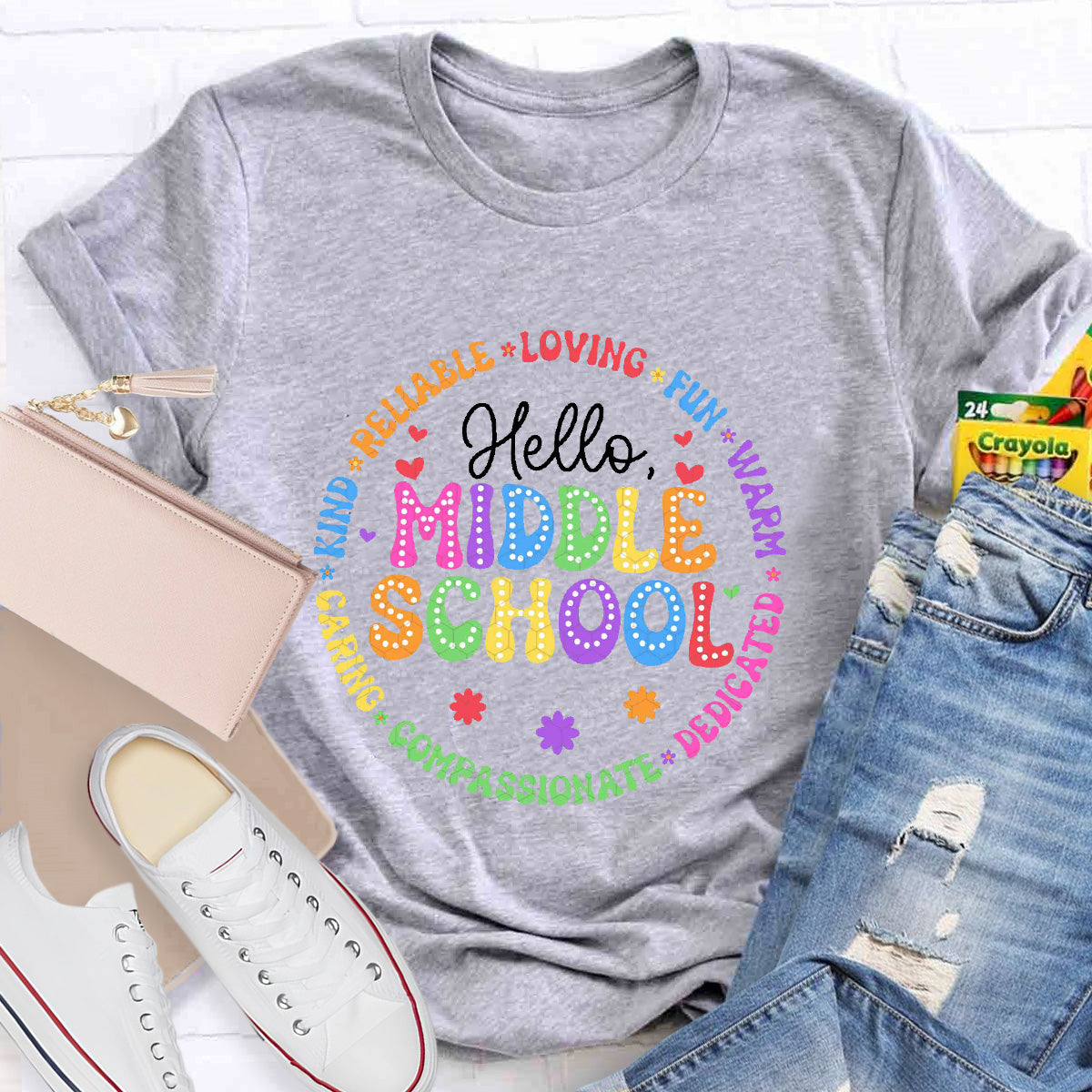 Hello  Middle School Loving Teacher T-Shirt