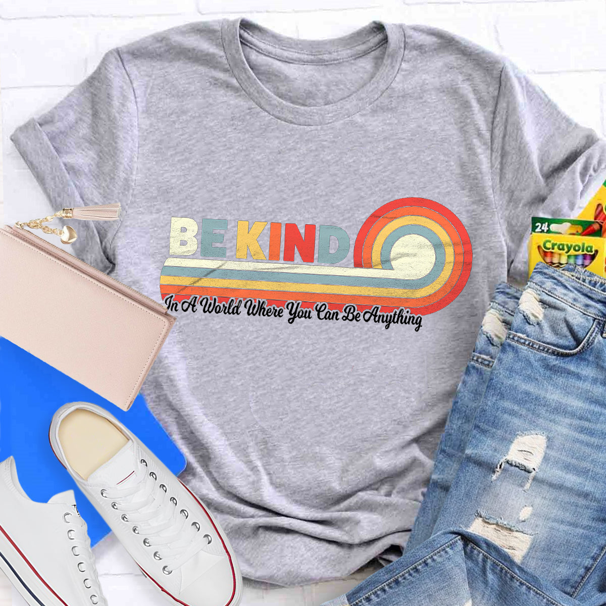 In A World Where You Can Be Anything Shirt, Be Kind Rainbow T-Shirt
