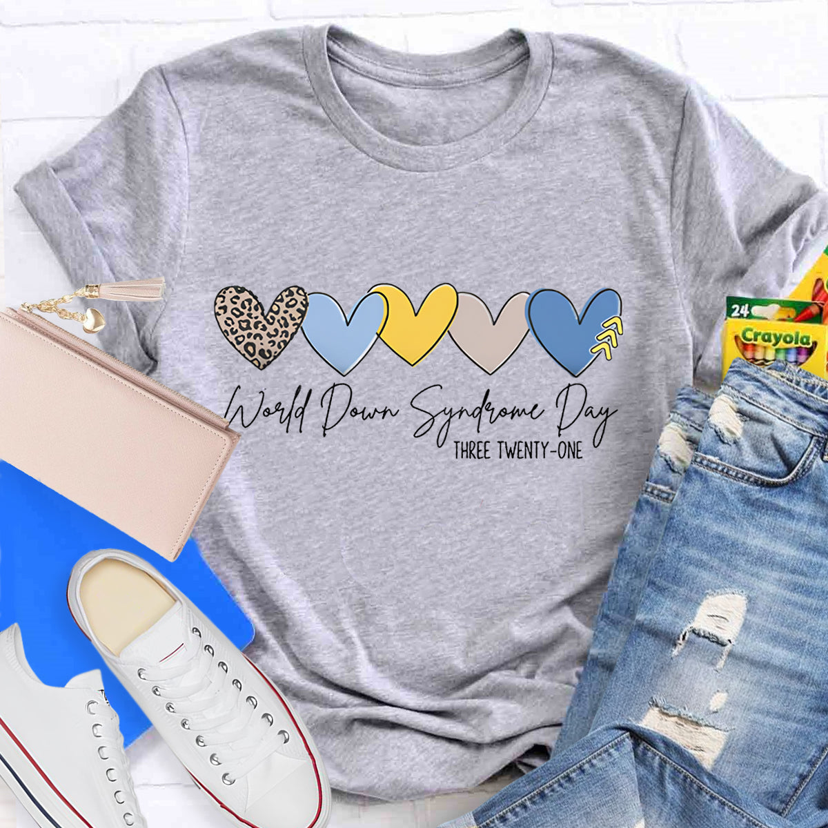 World Down Syndrome Day Leopard Heart T-Shirt