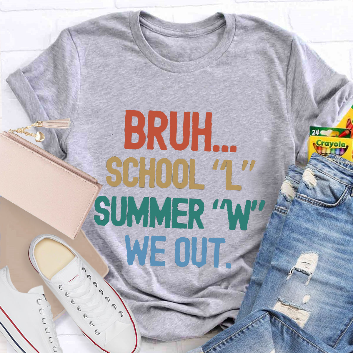 Bruh School Summer We Out Teacher T-Shirt