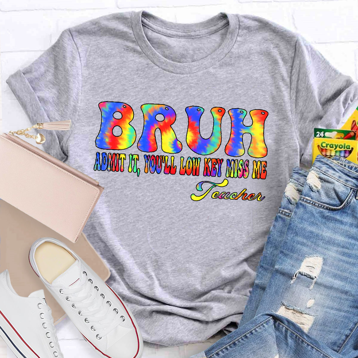Bruh Admit It You All Low Key Miss Me Teacher T-Shirt