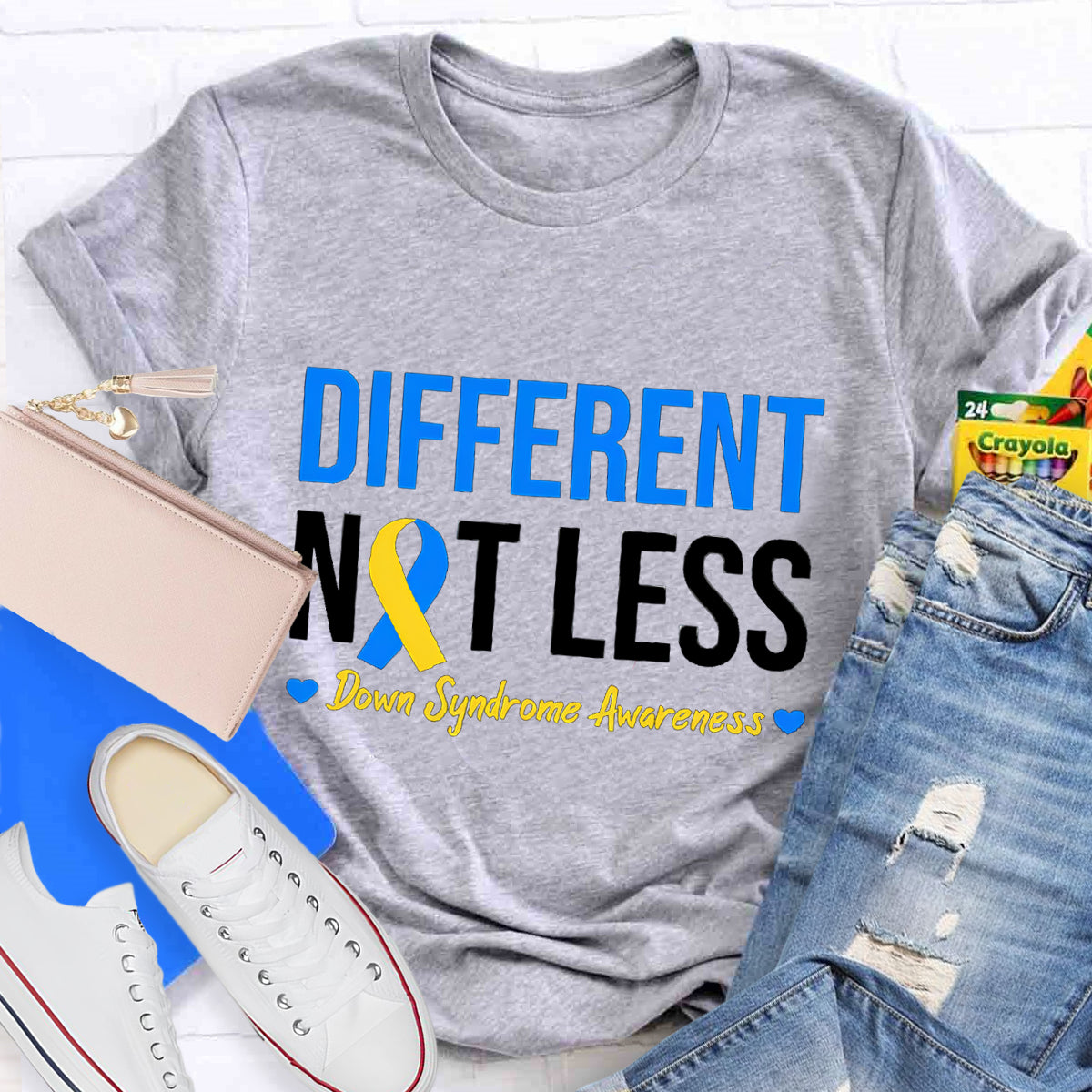 Different Not Less Down Syndrome Awarenes T-Shirt