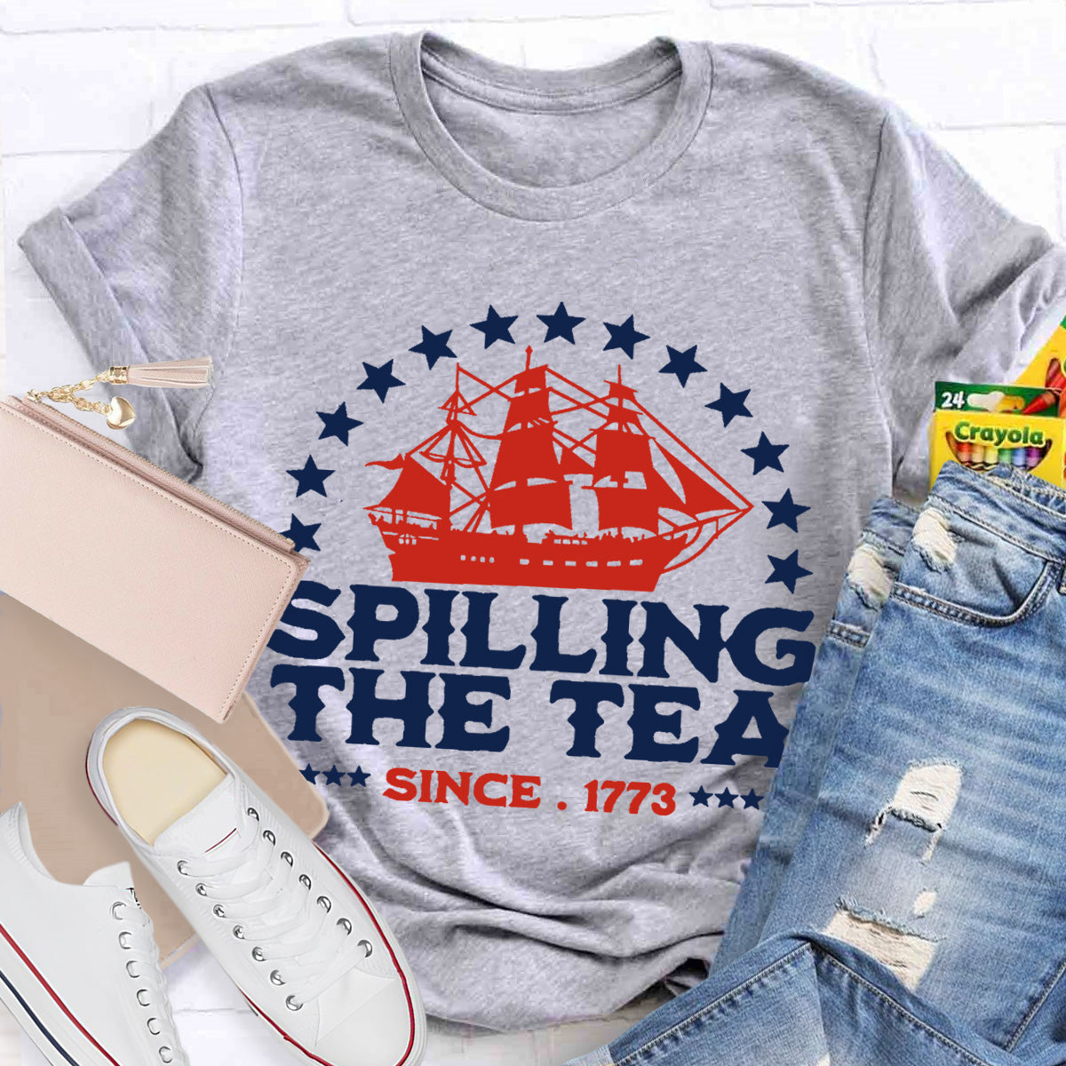 Spilling The Tea Since 1773 Teacher T-Shirt