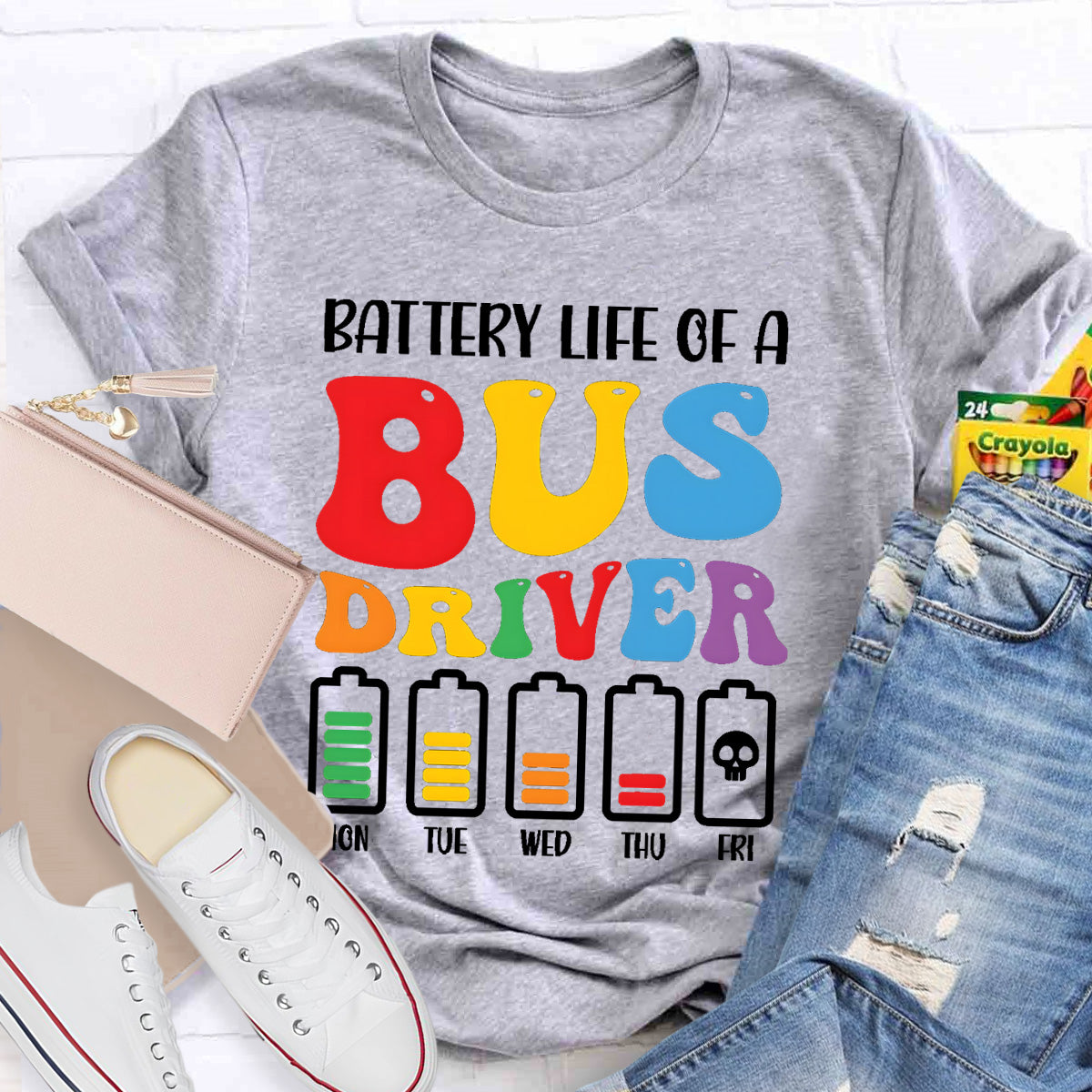 Battery Life Of A Bus Driver T-Shirt