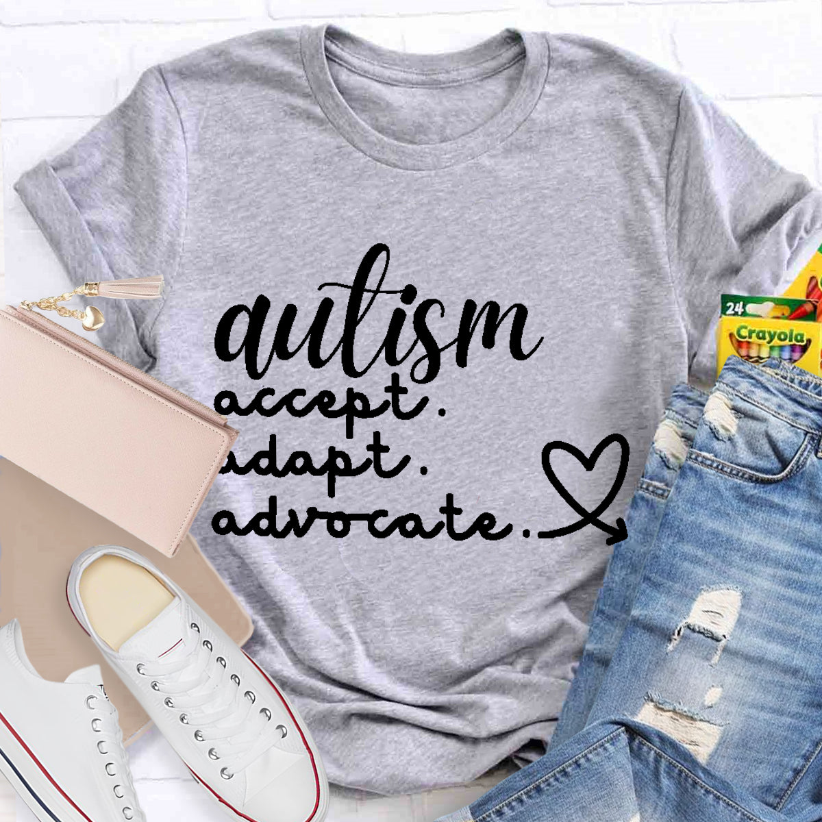 Autism Accept  Adapt Advocate Teacher T-Shirt