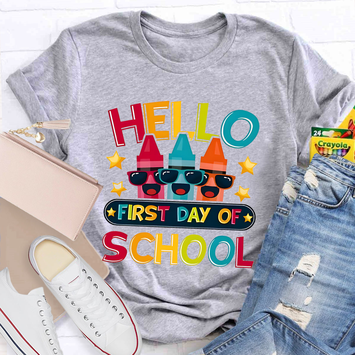 Hello First Day Of School Teacher T-Shirt