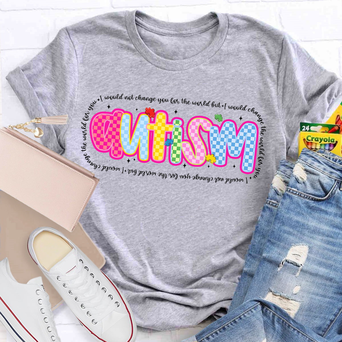 Autism I Would Change The World For You Teacher T-Shirt
