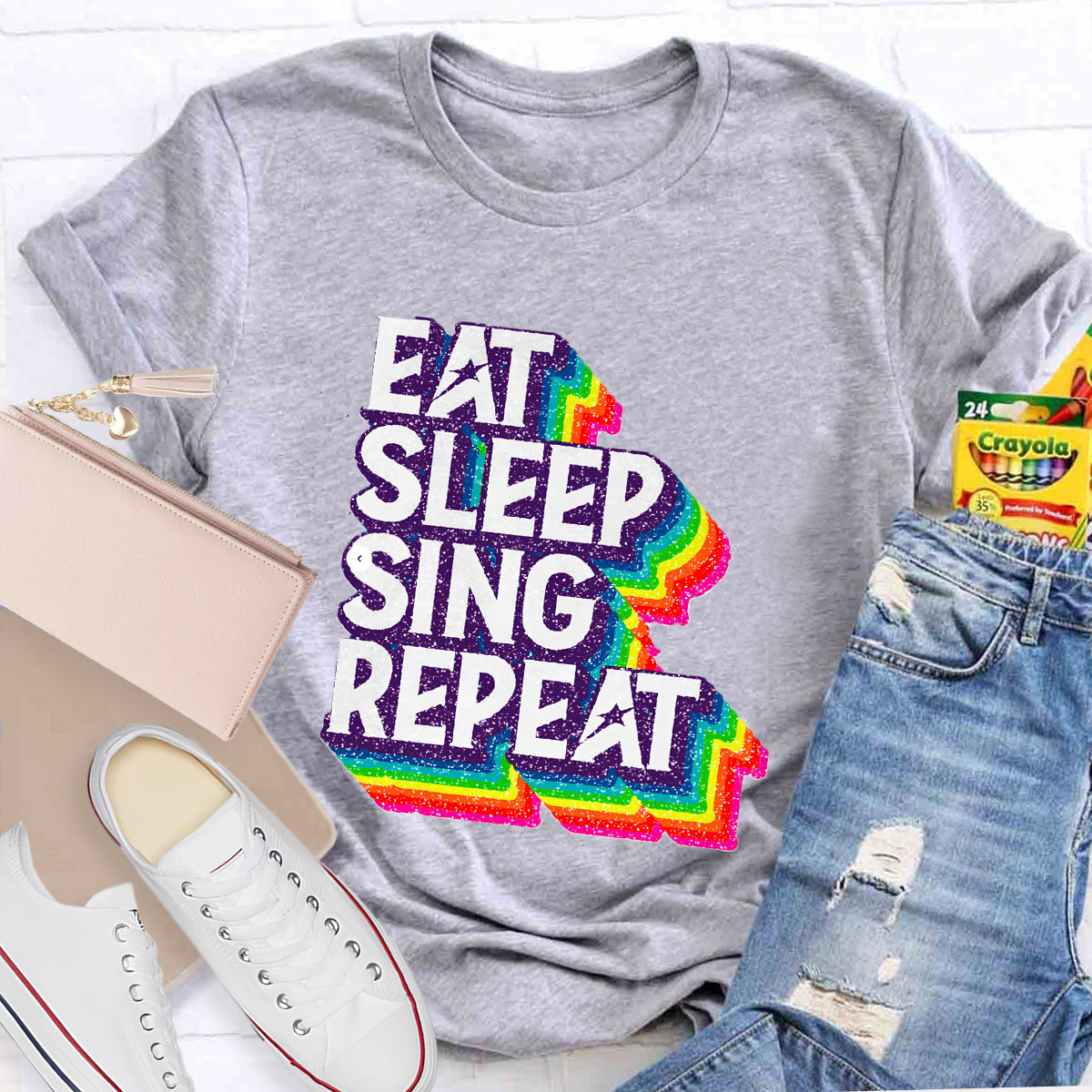 Eat Sleep Sing Repeat Teacher T-Shirt