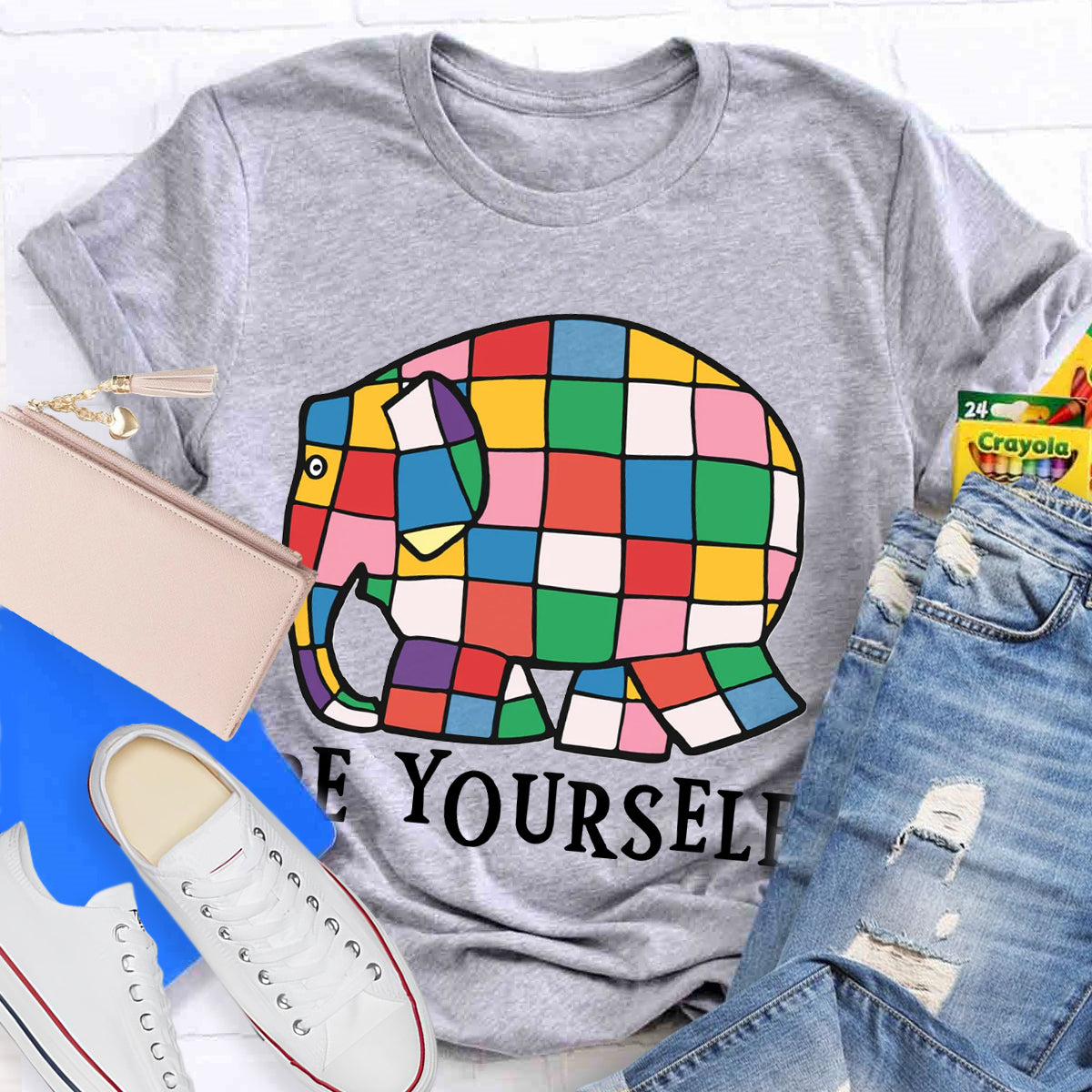 Be Yourself World Book Day Rainbow Elephant T-Shirt