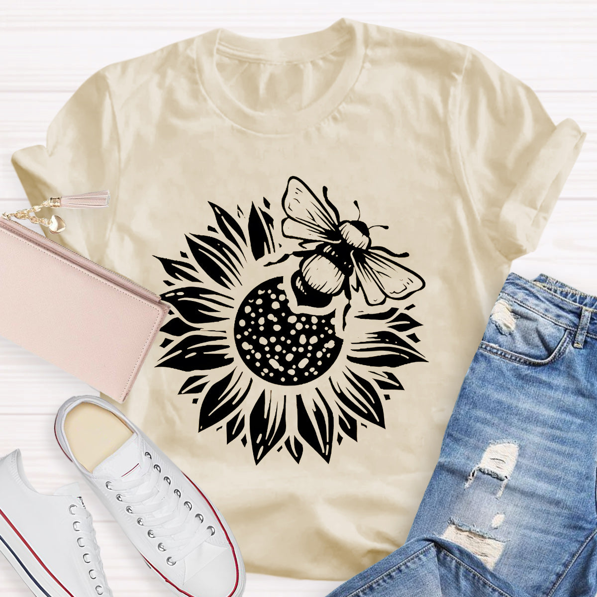 Bee Kind Sunflower Teacher T-Shirt