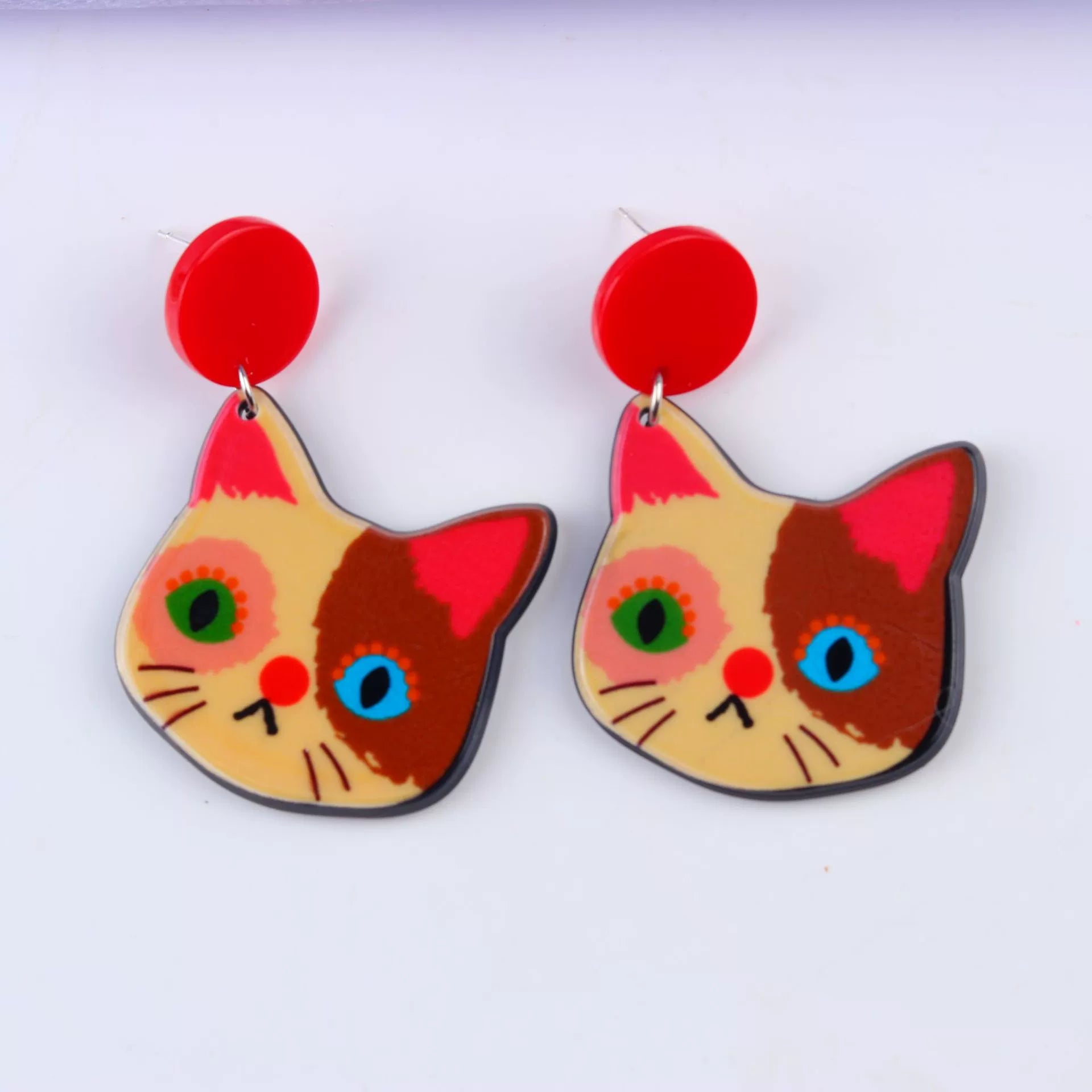 Art Cartoon Cat Acrylic Earrings
