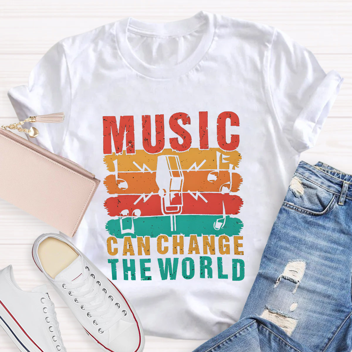 Music Can Change The World Teacher T-Shirt