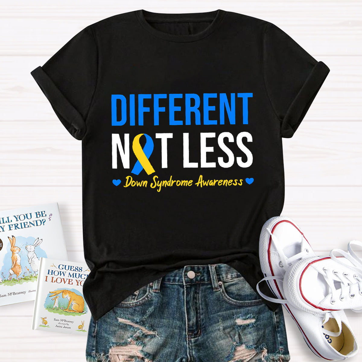 Different Not Less Down Syndrome Awarenes T-Shirt