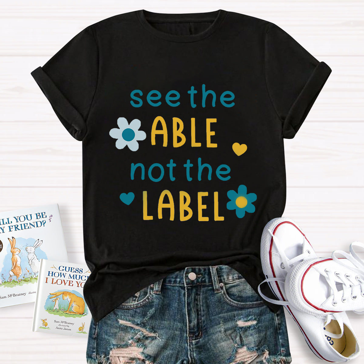 See The Able Not the Label Flower T-Shirt