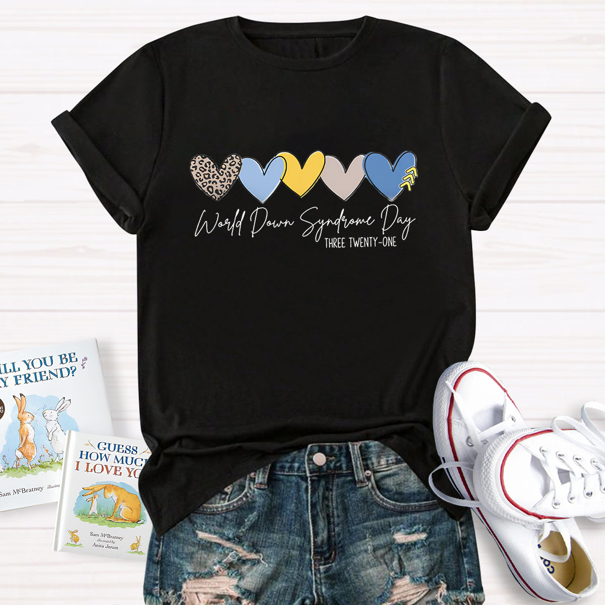 World Down Syndrome Day Leopard Heart T-Shirt