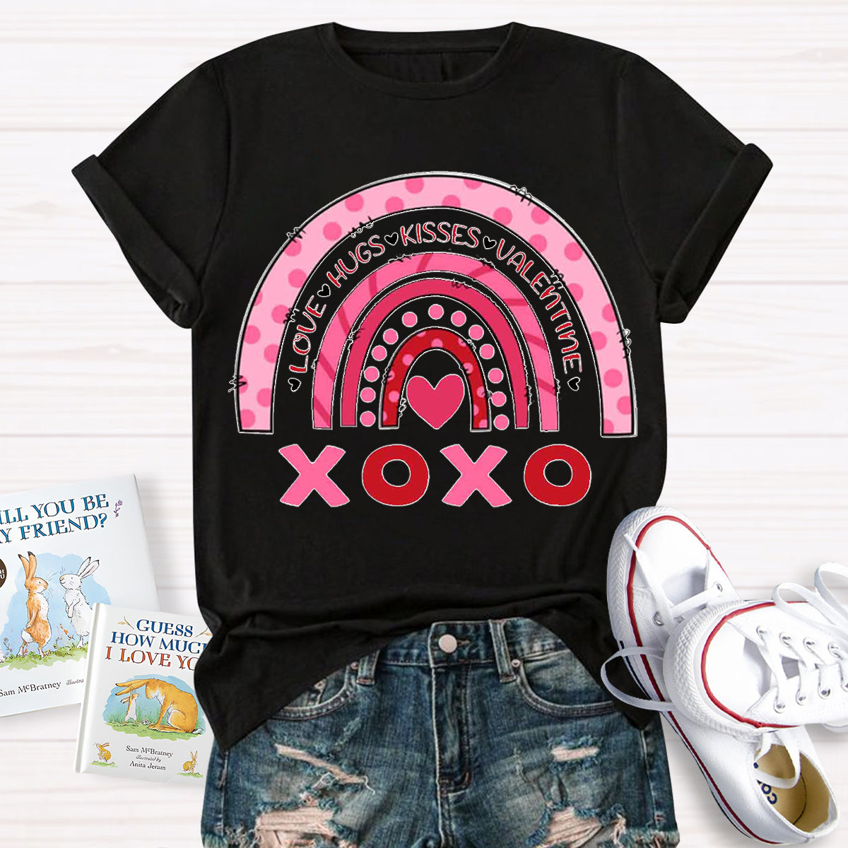 Love Hugs Kisses Valentines Teacher T-Shirt