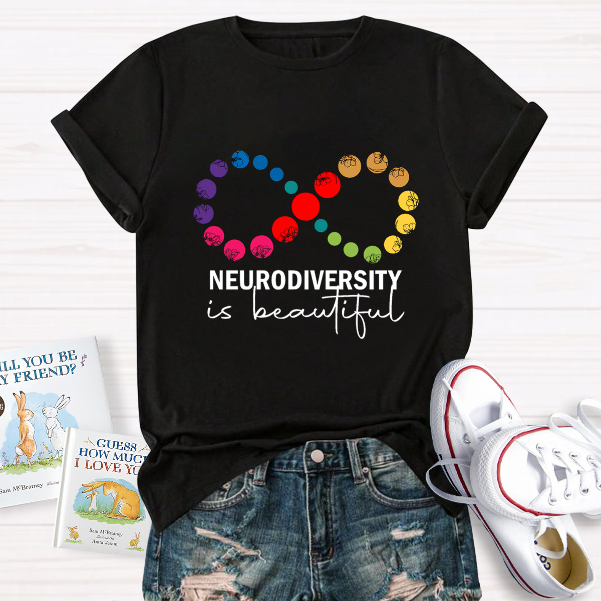 Neurodiversity is Beautiful Infinity Symbol Teacher T-Shirt