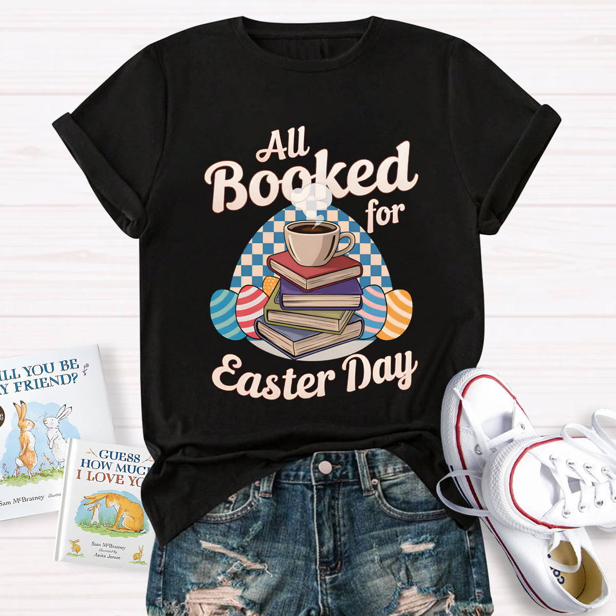 All Booked For Easter Day Teacher T-Shirt