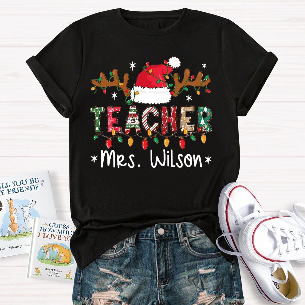 Personalized Name Teacher Light T-Shirt
