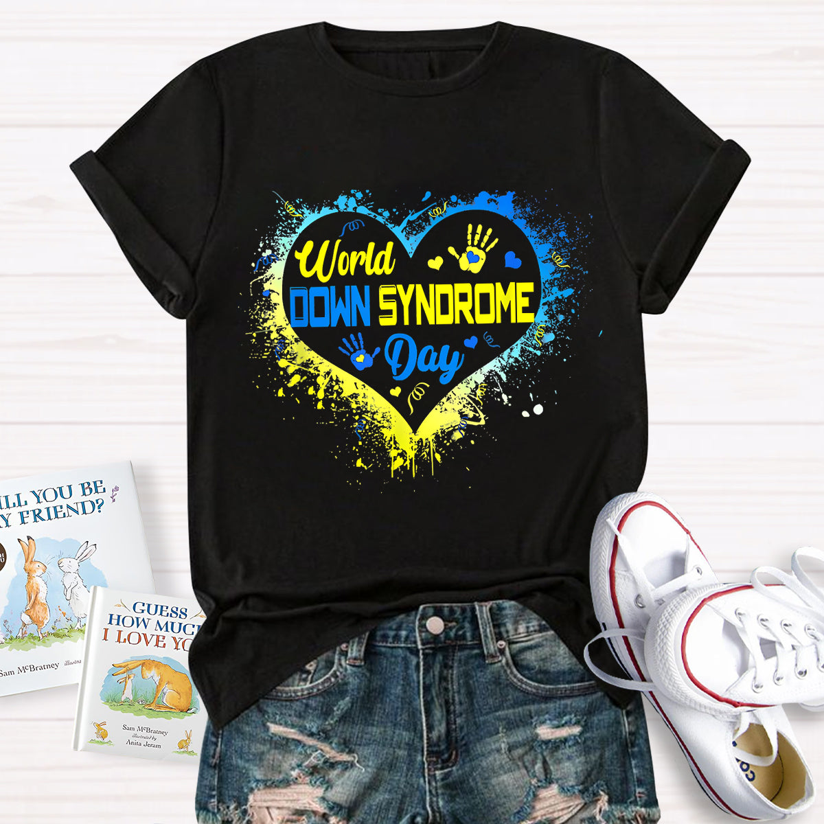 Heart Down Syndrome Day Heart T-Shirt