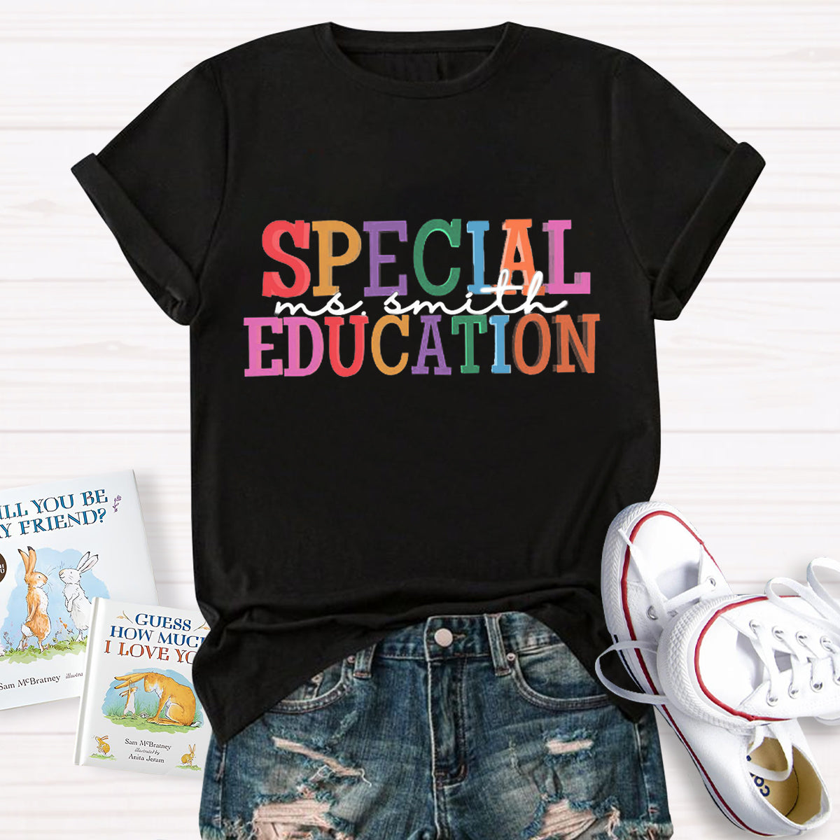 Personalized Special Education Teacher Name T-Shirt