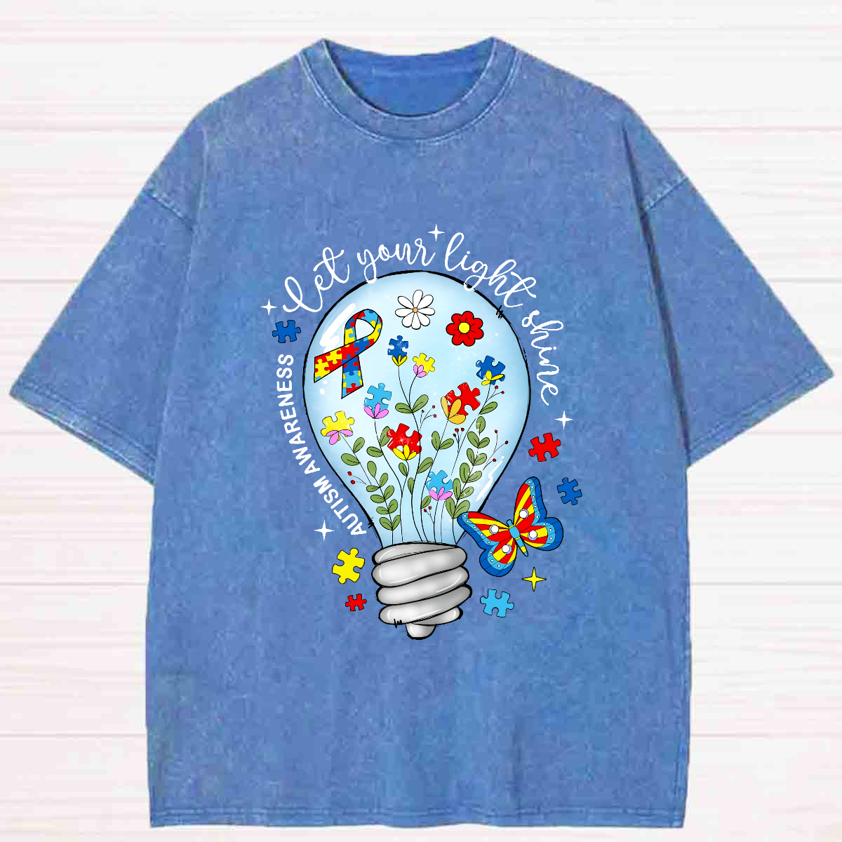 Let Your Light Shine Butterfly Washed T-shirt