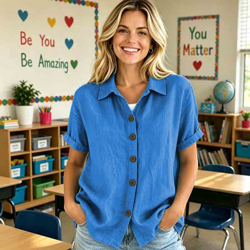 Classic Collared Knit Teacher Pullover