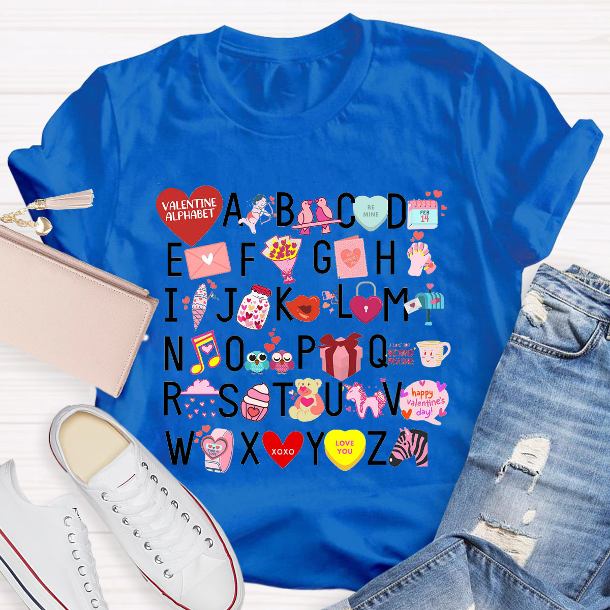Valentine Alphabet Teacher T-Shirt