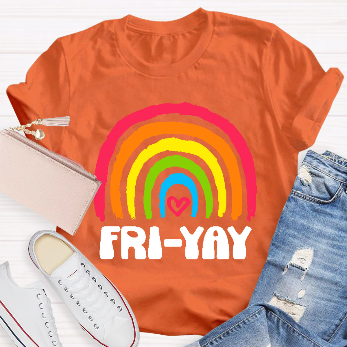 Friyay Rainbow Teacher T-Shirt