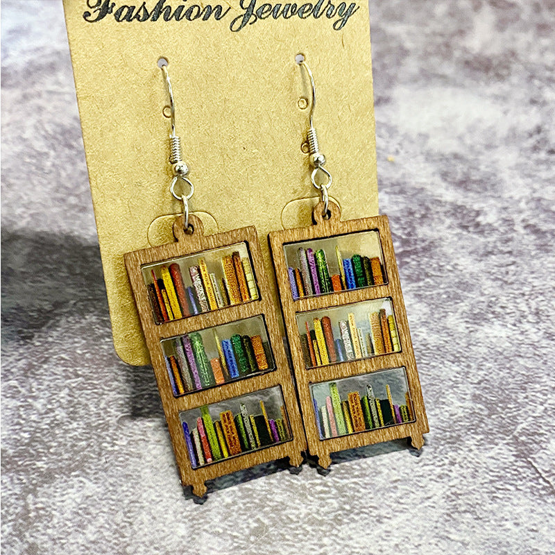 Interlocking Bookshelf Acrylic Earrings