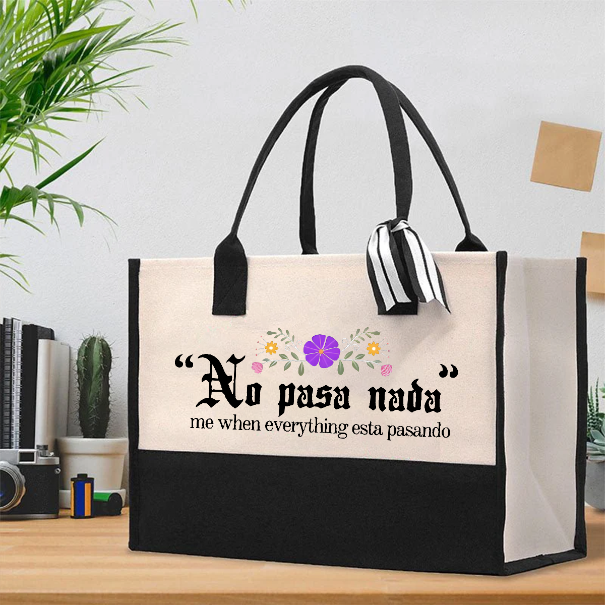 No Pasa Nada Me When Everything Esta Pasando Teacher  Cotton Tote Bag
