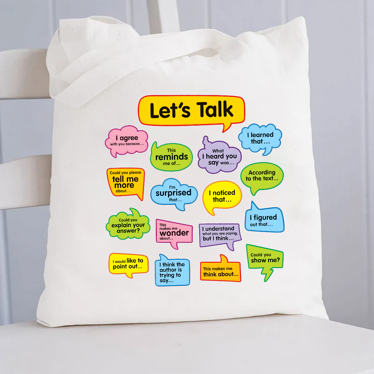 Let's Talk I'm Surprised Canvas Tote Bag