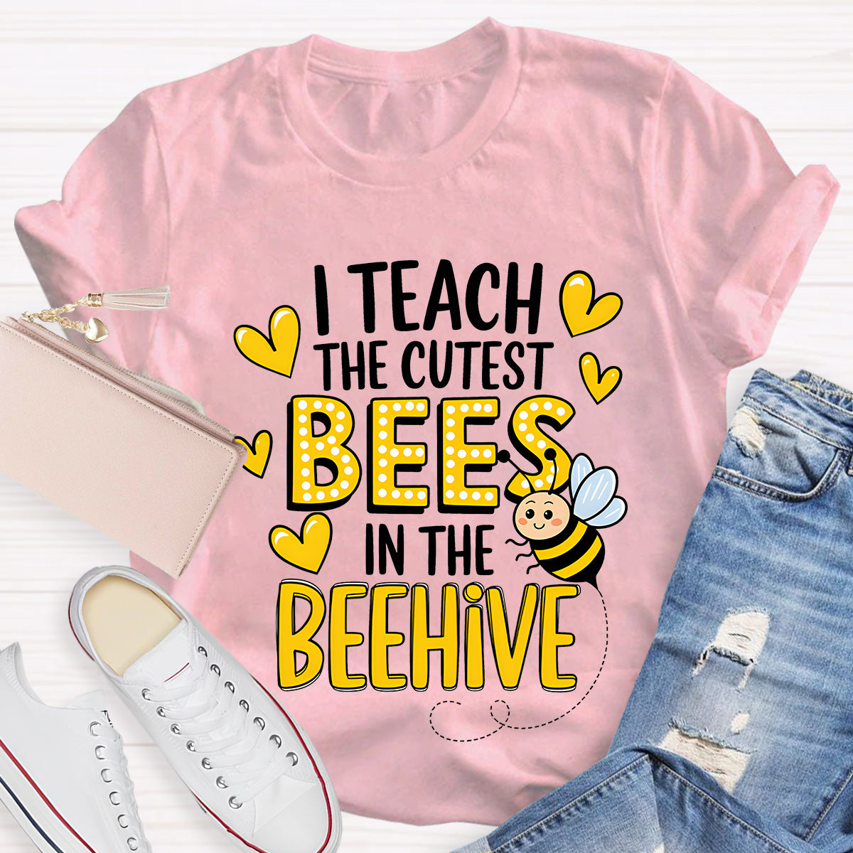 I Teach The Cutest Bees Teacher T-Shirt