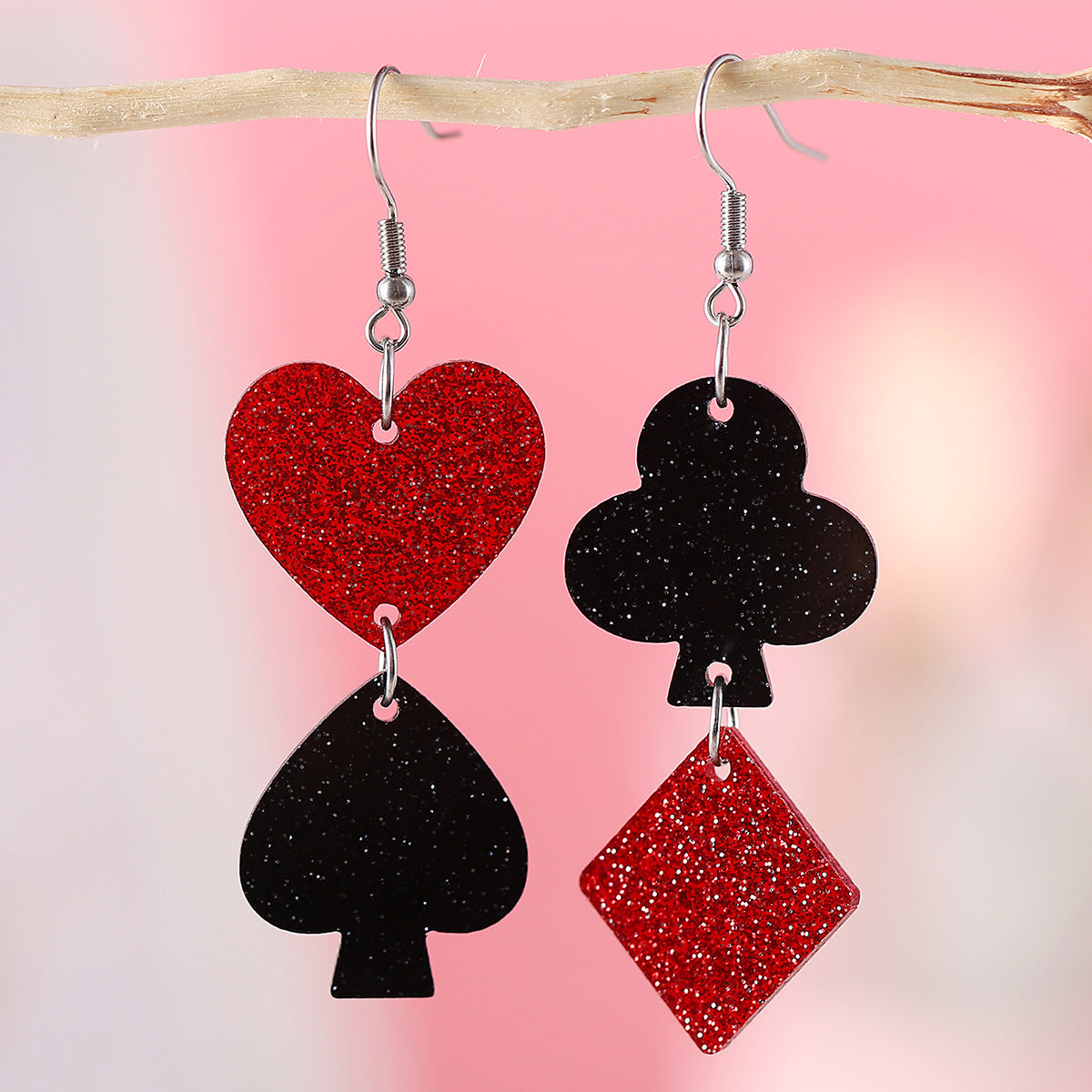 Playing Card Suit Heart Sequin Pendant
