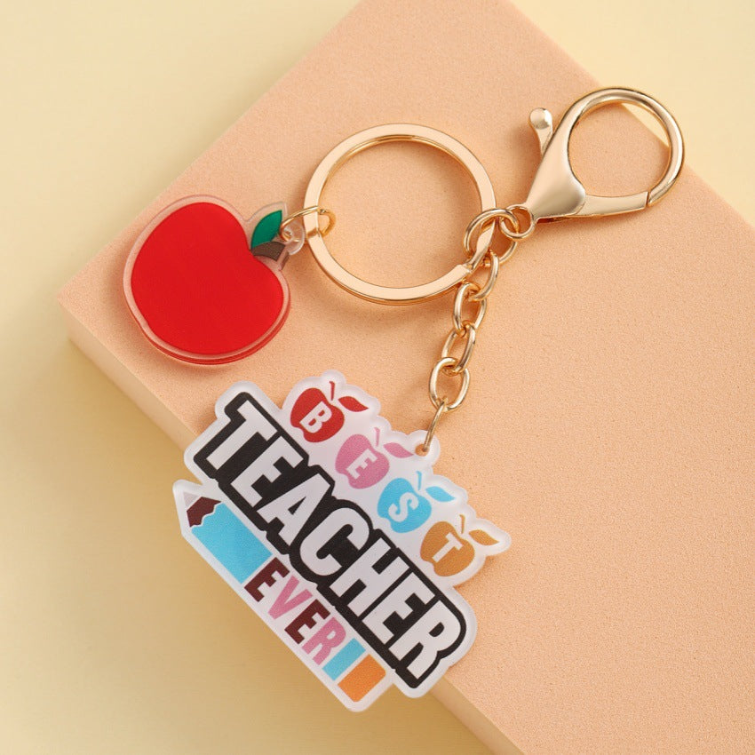 Acrylic Apple Teacher's Day Keychain