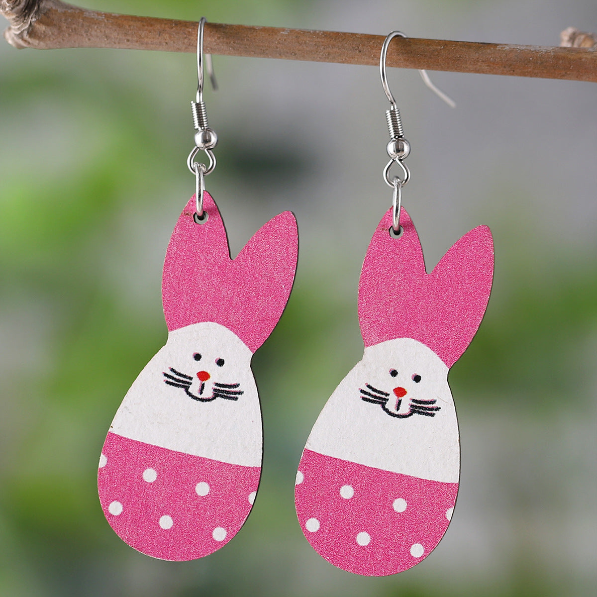 Polka Dot Bunny Leopard Print Camouflage Bow Earrings
