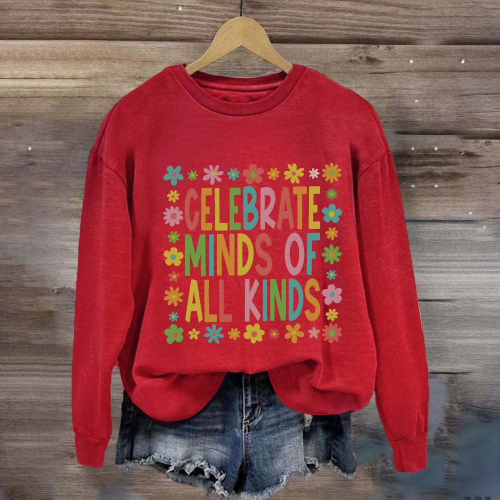 Celebrate Minds of All Kinds Floral Square Sweatshirt