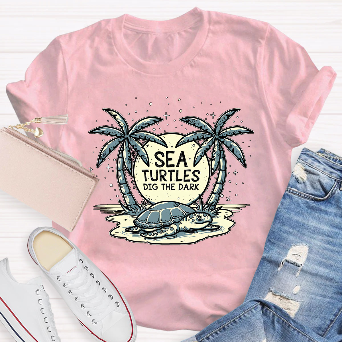 Sea Turtles Dig The Dark Reduce Light Pollution T-Shirt