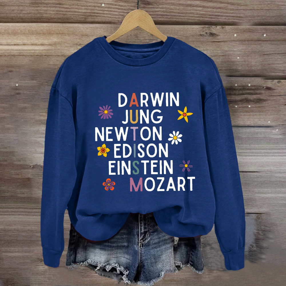 Darwin Jung Newton Einstein Edison Mozart Autism Sweatshirt