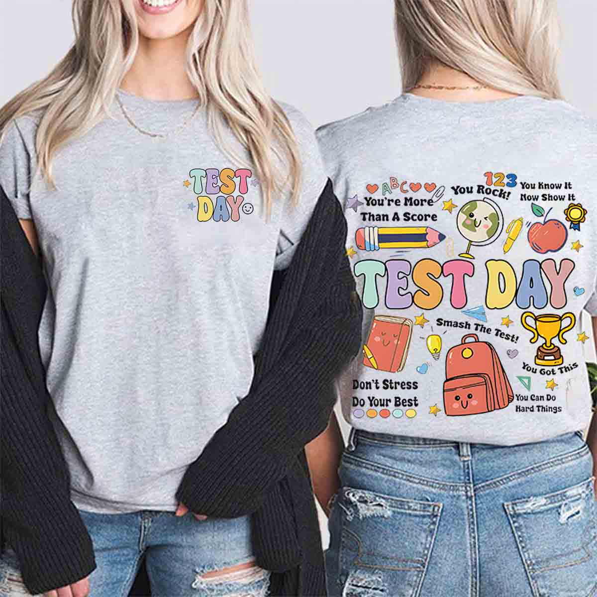 Rock The Test Day Double Printed T-shirt