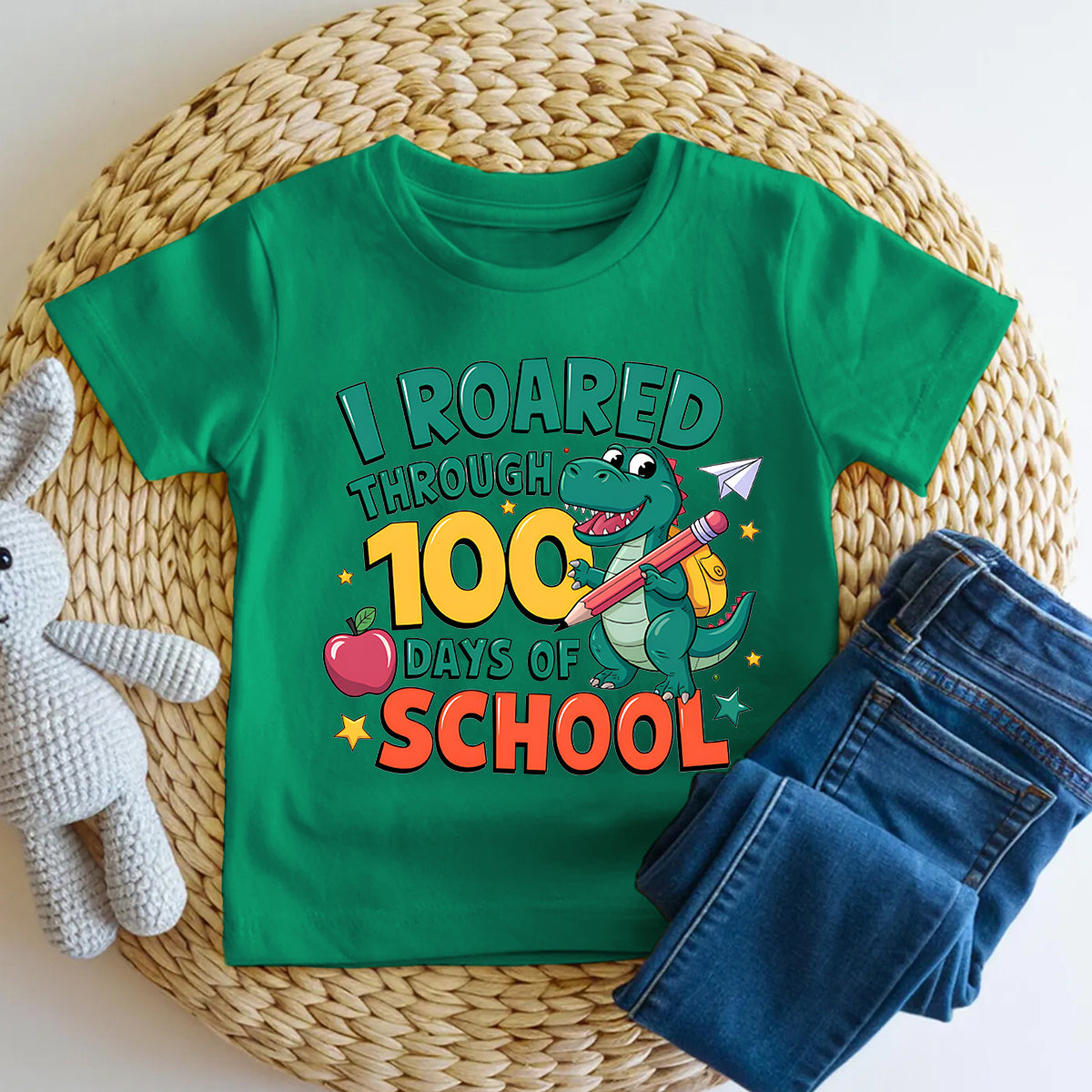 I Roared Through 100 Days Of School Dinosaurs And Pencils Toddler T-shirts