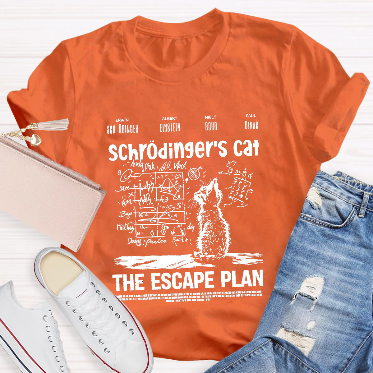 Schrödinger's Cat Escape Plan Math Teacher T-Shirt